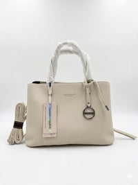 TAIHONGYOUPIN Tote Satchel with Charm — Beige, Brown, Olive Green
