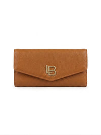 LB Signature Envelope Flap Wallet — Tan & Cream