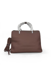 TAIHONGYOUPIN Tote Satchel with Charm — Beige, Brown, Olive Green