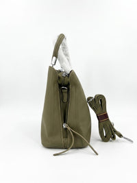 TAIHONGYOUPIN Tote Satchel with Charm — Beige, Brown, Olive Green