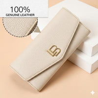 LB Signature Envelope Flap Wallet — Tan & Cream