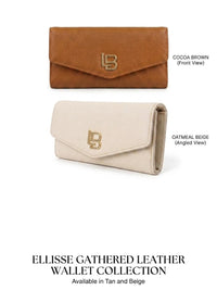 LB Signature Envelope Flap Wallet — Tan & Cream