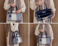 Miss Alita Navy Ombré Lock Satchel