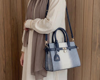 Miss Alita Navy Ombré Lock Satchel