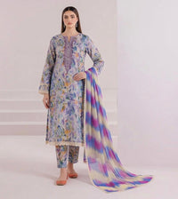 Anushay Lawn 3 Piece Suit | Watercolor Floral Print